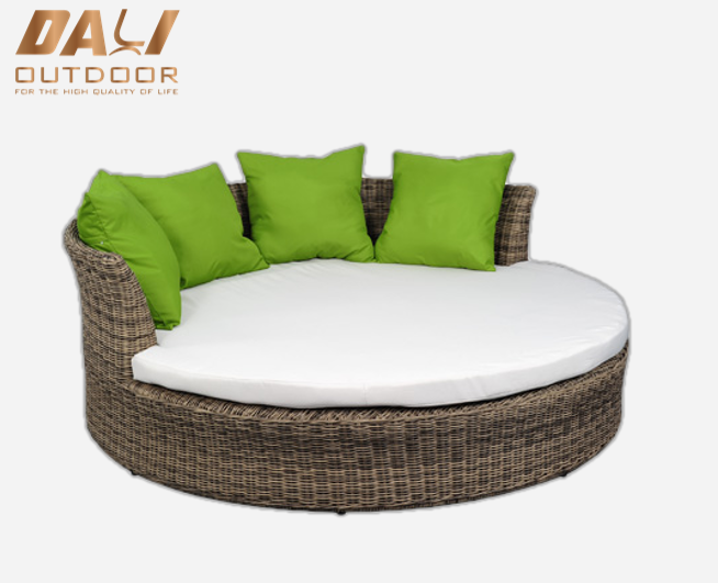 Garden set Perabot Luar Ruangan Kursi Pantai rotan tempat tidur bulat luar ruang kolam renang kursi berjemur luar ruangan aluminium