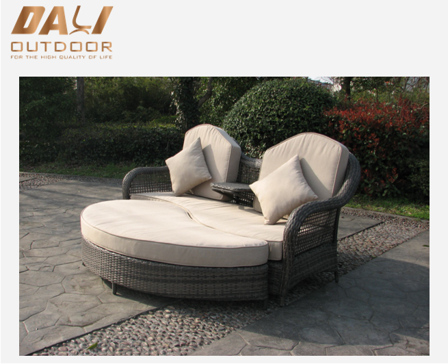 Outdoor 2-Piece PE Anyaman Rotan Patio Love Seat Lounge Chair Set