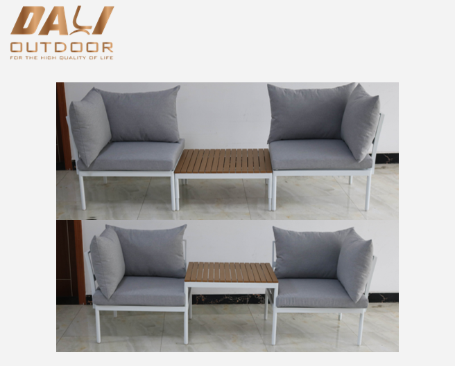 Set Sofa 3 buah fungsional dengan bingkai aluminium
