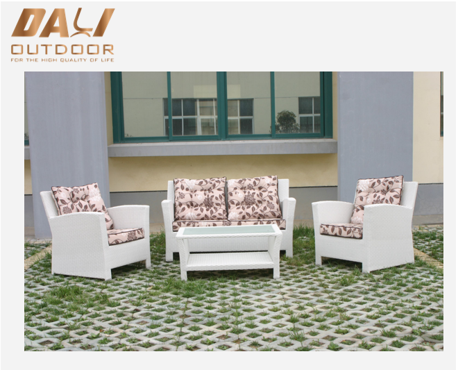Outdoor Rotan Taman Patio Anyaman Sofa Set Untuk Perabotan