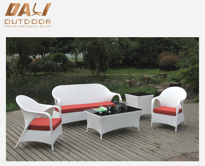 Furnitur outdoor rotan Furnitur sofa sudut rotan / sofa sectional furnitur taman rotan